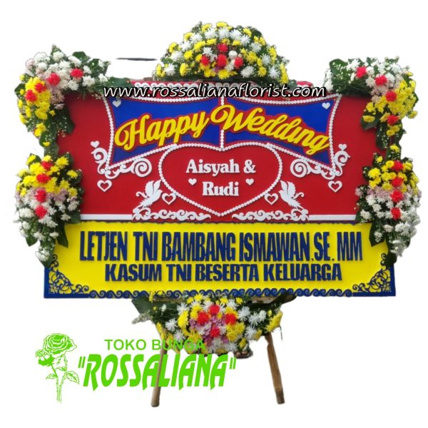 Toko Bunga Cirebon Ucapan Happy Wedding (HW-06)
