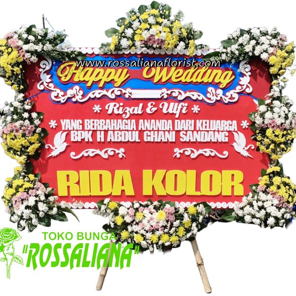 Toko Bunga Cirebon Ucapan Happy Wedding (HW-08)