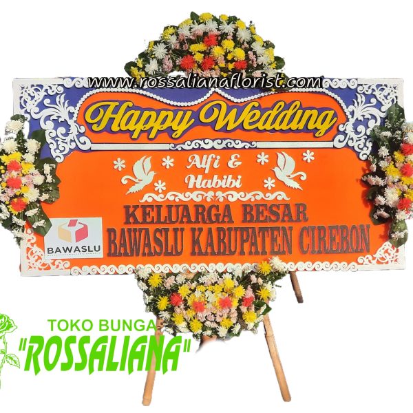 Toko Bunga Cirebon Ucapan Happy Wedding (HW-02)