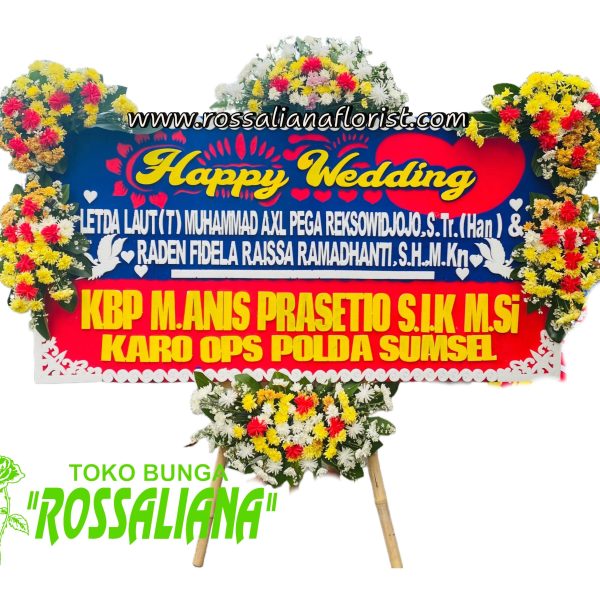 Toko Bunga Cirebon Ucapan Happy Wedding (HW-04)
