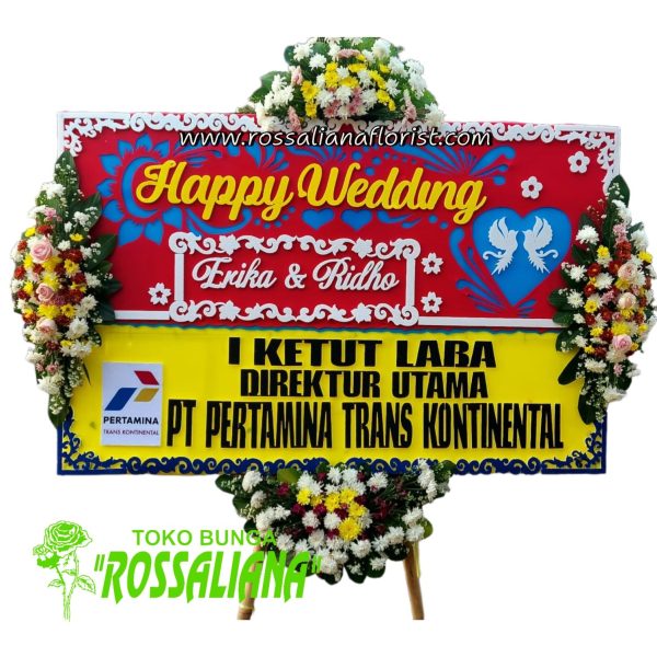 Toko Bunga Cirebon Ucapan Happy Wedding (HW-05)